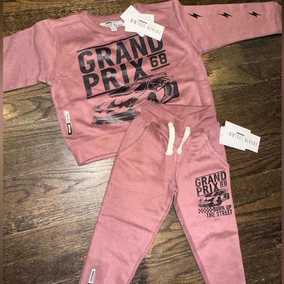 GRAND PRIX LINITED EDITION SWEATS SET-FLEECE LINED- VINTAGE MUSCLE CAR 2-3T NWT - Picture 3 of 12